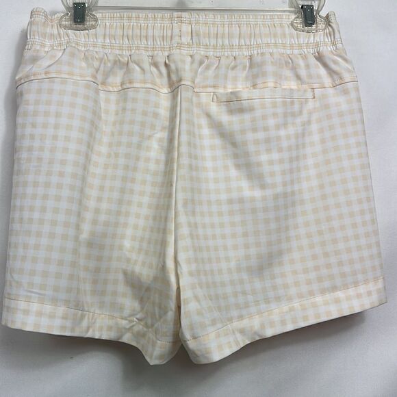 Calme by Johnny Was Cream and White Gingham Elements Travel Shorts size S NWT - Picture 8 of 14